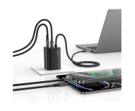 USAMS Ładowarka 65W GaN Fast Charger 1xUSB-C 1xUSB-A  /kabel USB-C czarna - 1471729 - zdjęcie 5